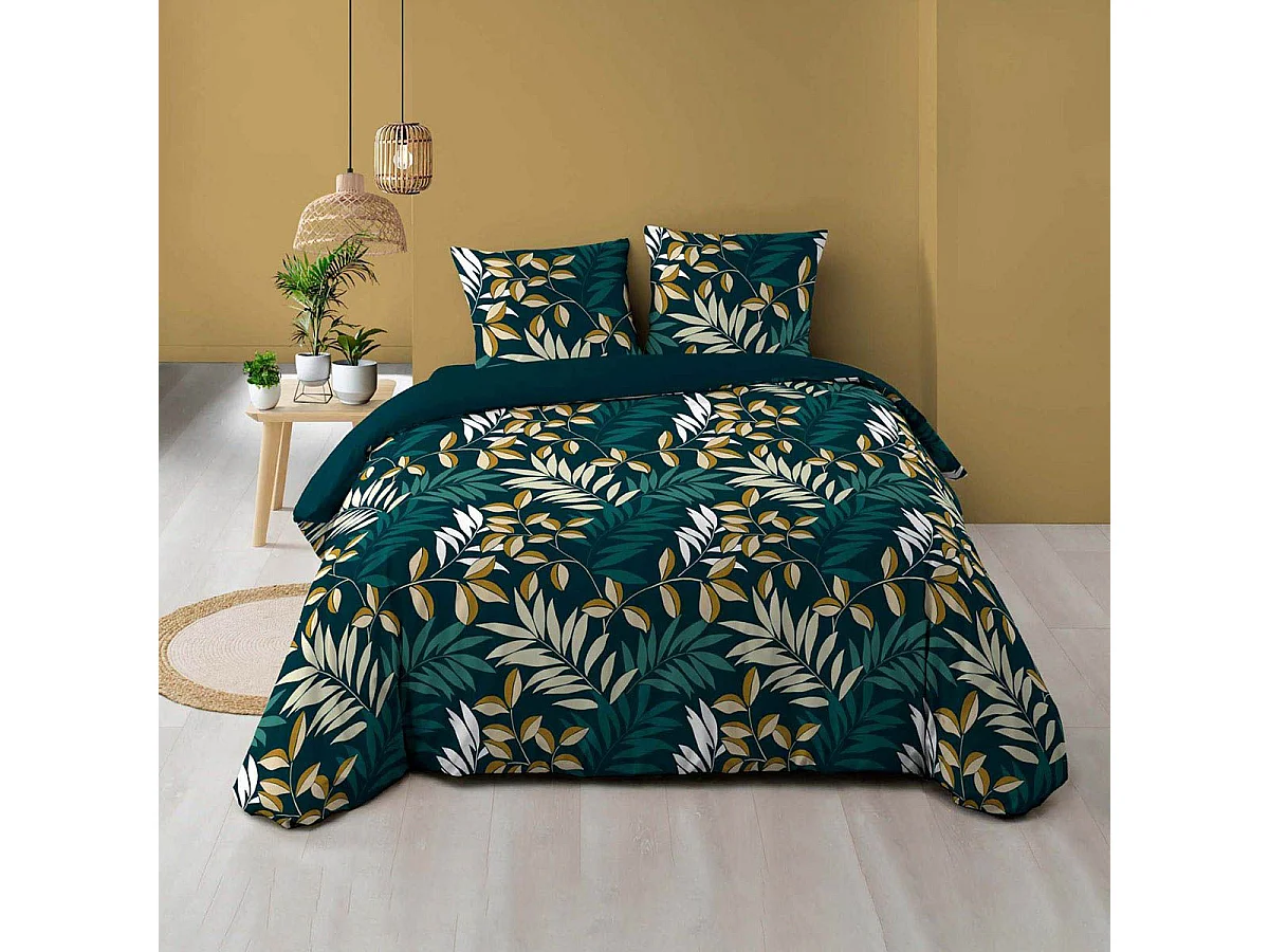 Parure de Lit 3 Pièces "Nelida" 240x220cm Bleu