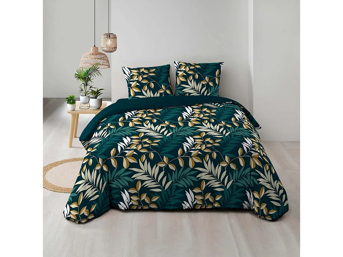 Parure de Lit 3 Pièces "Nelida" 240x220cm Bleu