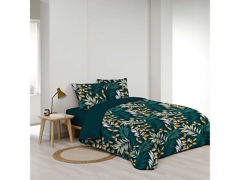 Parure de Lit 3 Pièces "Nelida" 240x220cm Bleu