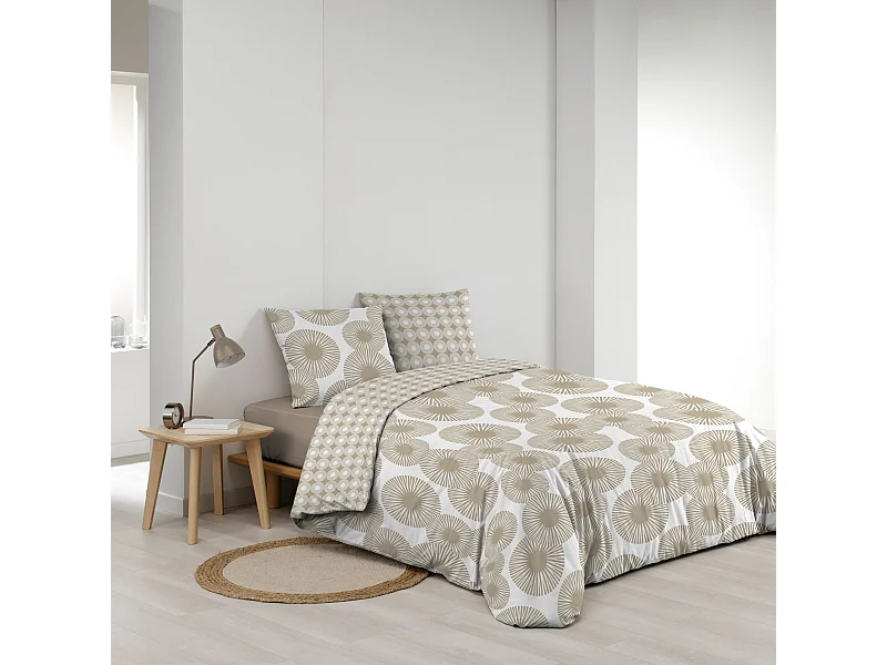 Parure de Lit 3 Pièces "Nebulla" 260x240cm Beige