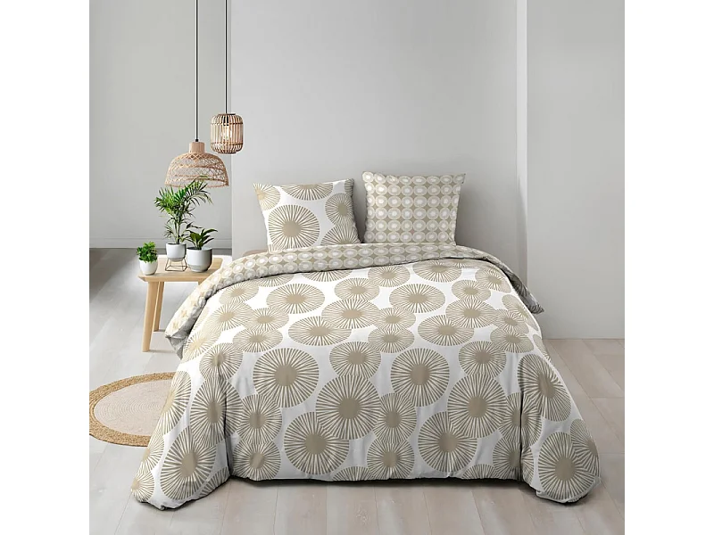 Parure de Lit 3 Pièces "Nebulla" 260x240cm Beige