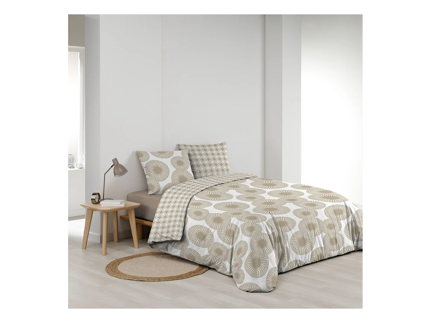 Parure de Lit 3 Pièces "Nebulla" 260x240cm Beige