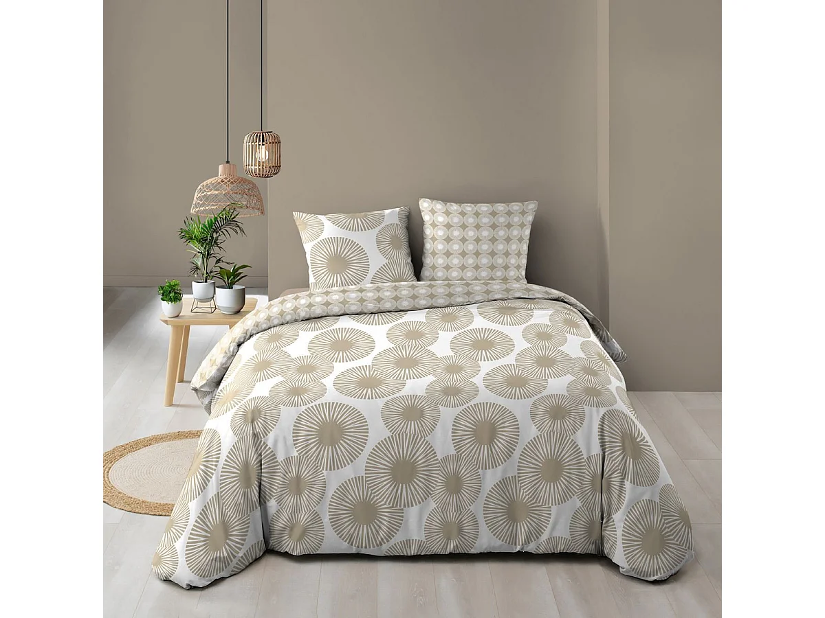 Parure de Lit 3 Pièces "Nebulla" 260x240cm Beige