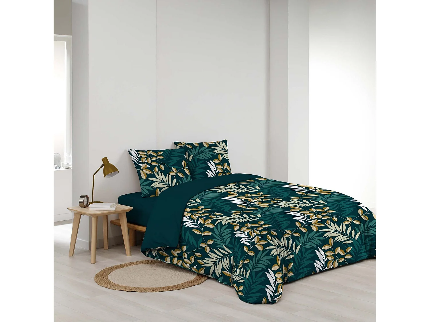 Parure de Lit 3 Pièces "Nelida" 260x240cm Bleu