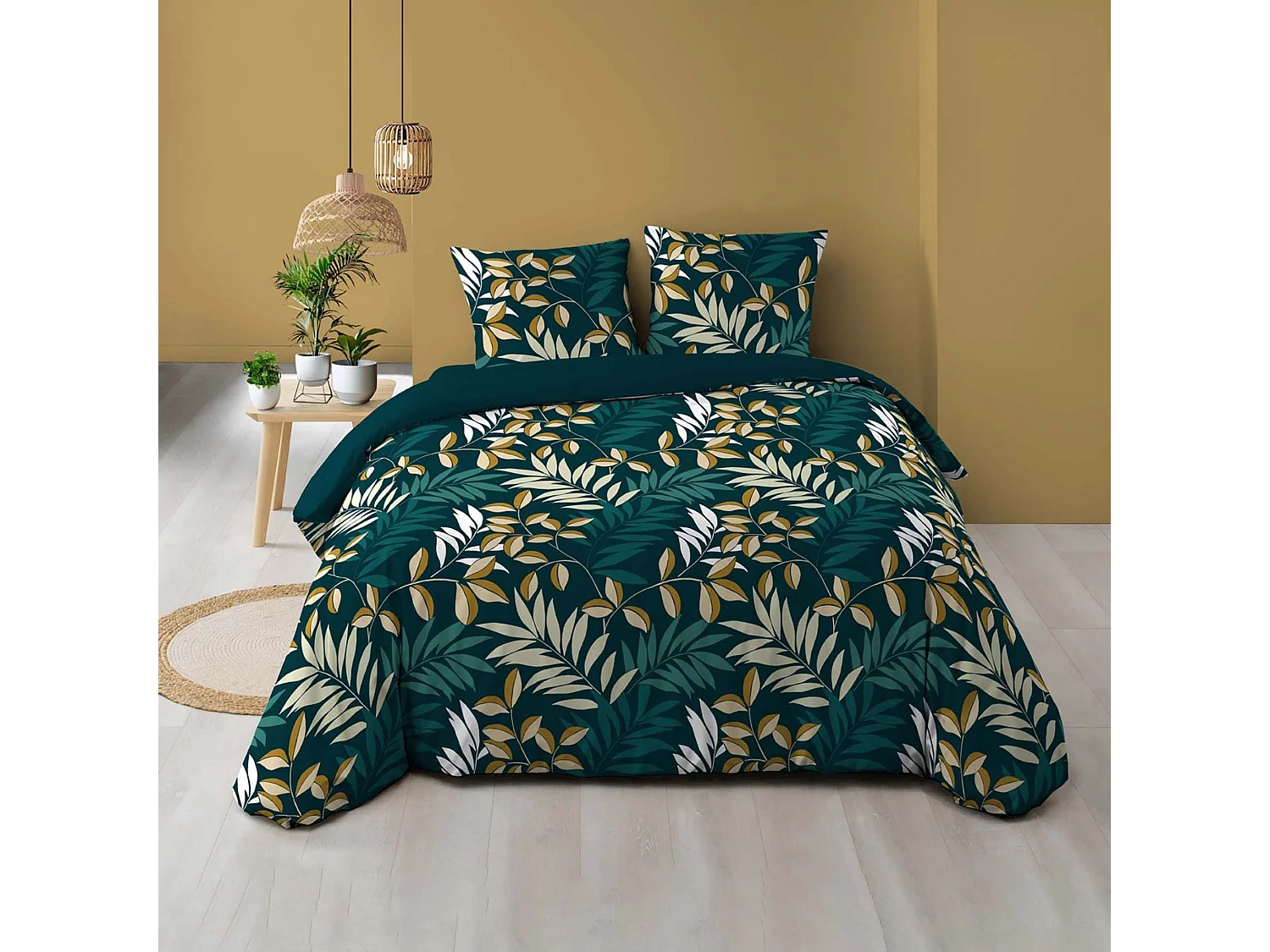 Parure de Lit 3 Pièces "Nelida" 260x240cm Bleu