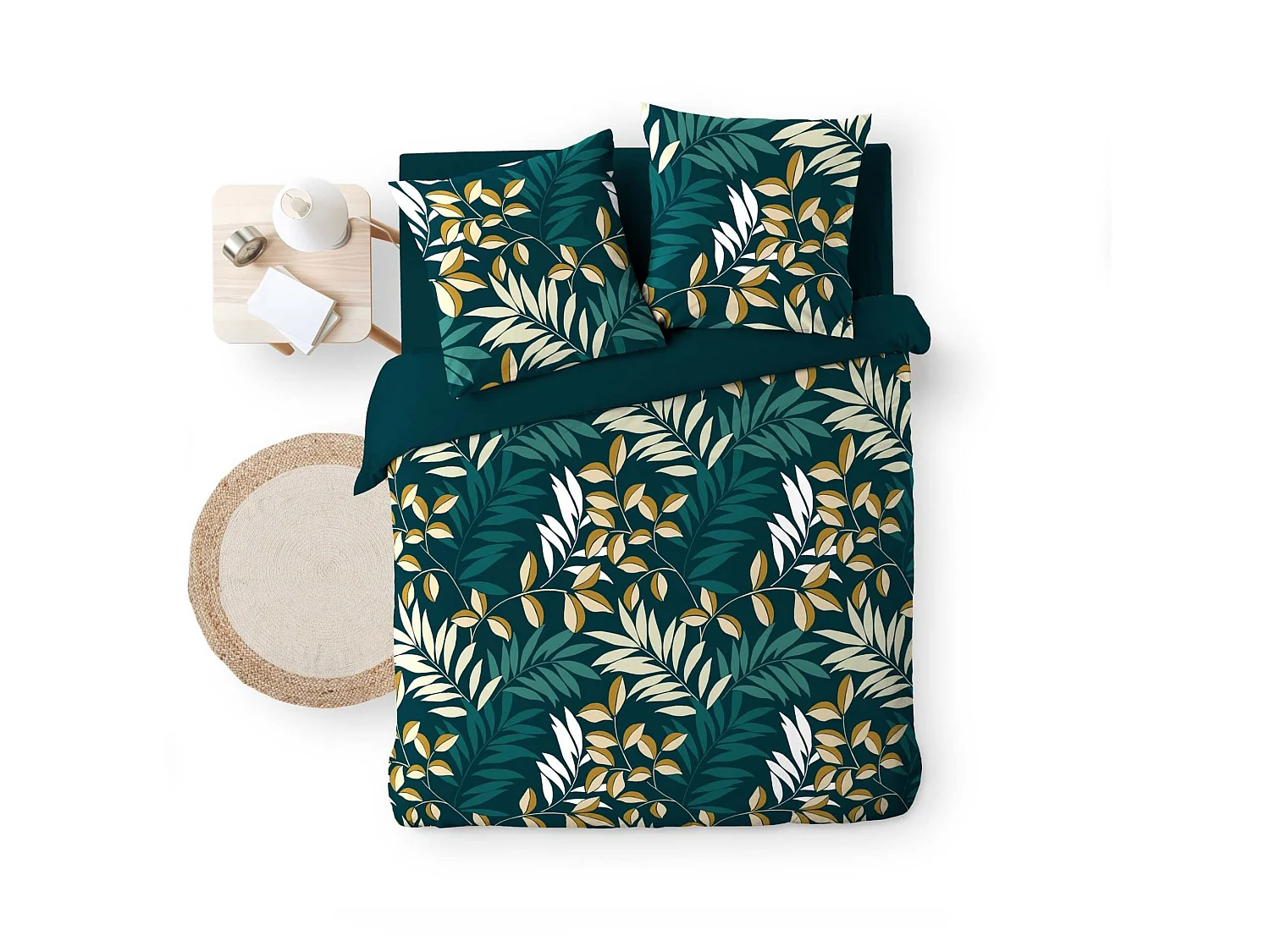 Parure de Lit 3 Pièces "Nelida" 260x240cm Bleu