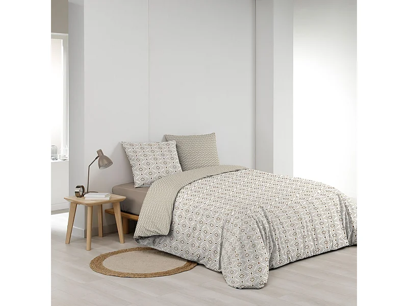 Parure de Lit 3 Pièces "Brianna" 260x240cm Beige