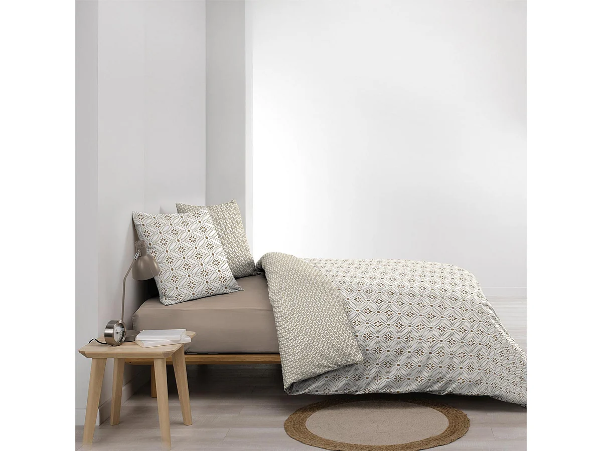 Parure de Lit 3 Pièces "Brianna" 260x240cm Beige