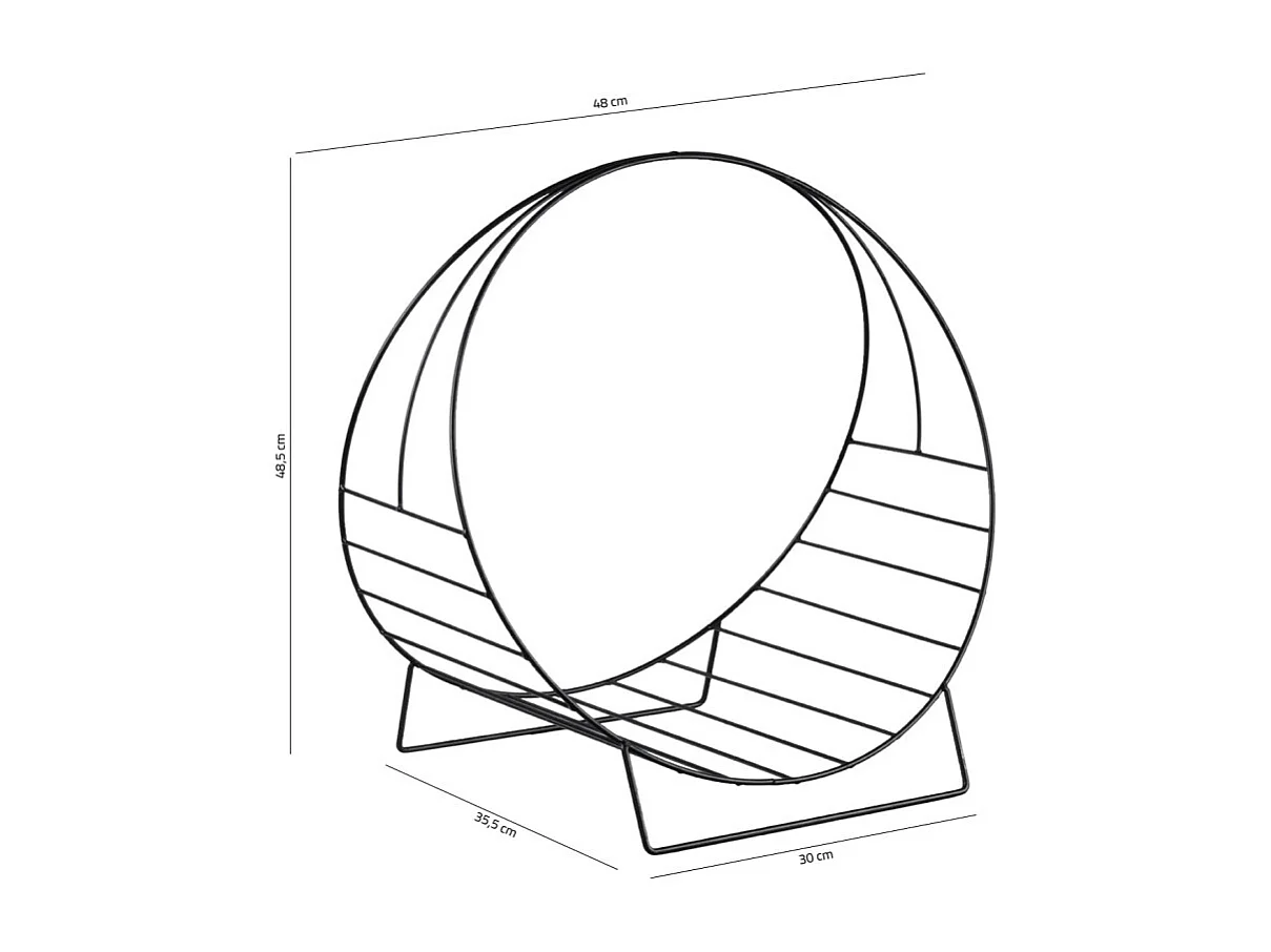 Porte revues / Porte bûches filaire en métal noir - RACK 9968