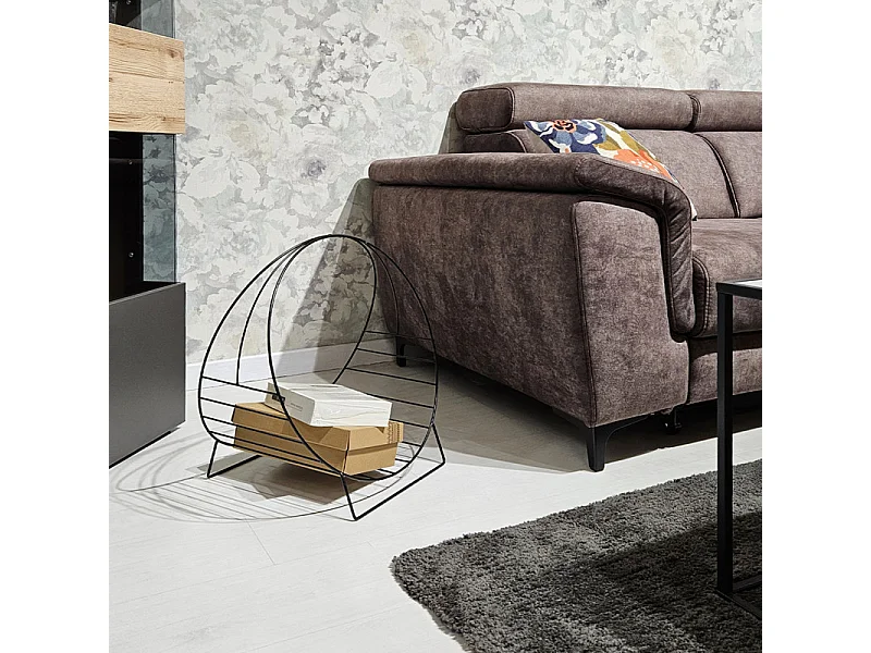 Porte revues / Porte bûches filaire en métal noir - RACK 9968