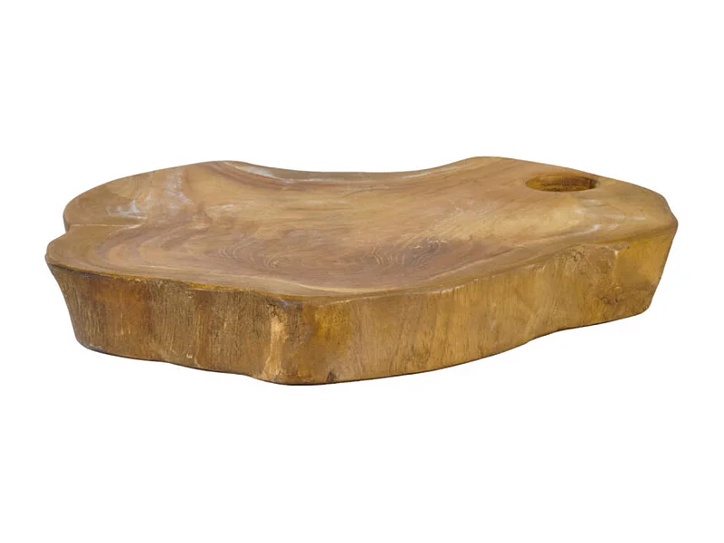 Planche à découper artisanale L.30 cm en bois de teck naturel - PLANK