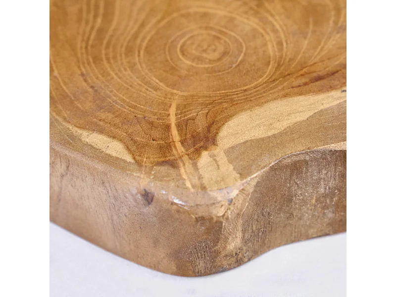 Planche à découper artisanale L.30 cm en bois de teck naturel - PLANK