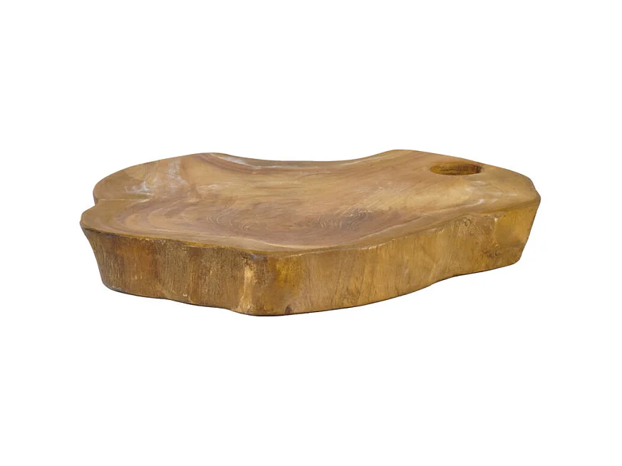 Planche à découper artisanale L.30 cm en bois de teck naturel - PLANK
