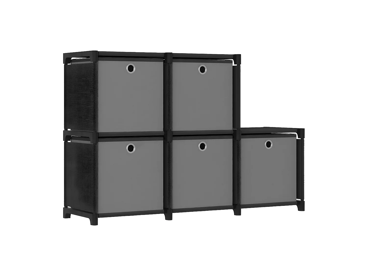 Kast met 5 vakken met boxen 103x30x72,5 cm stof zwart
