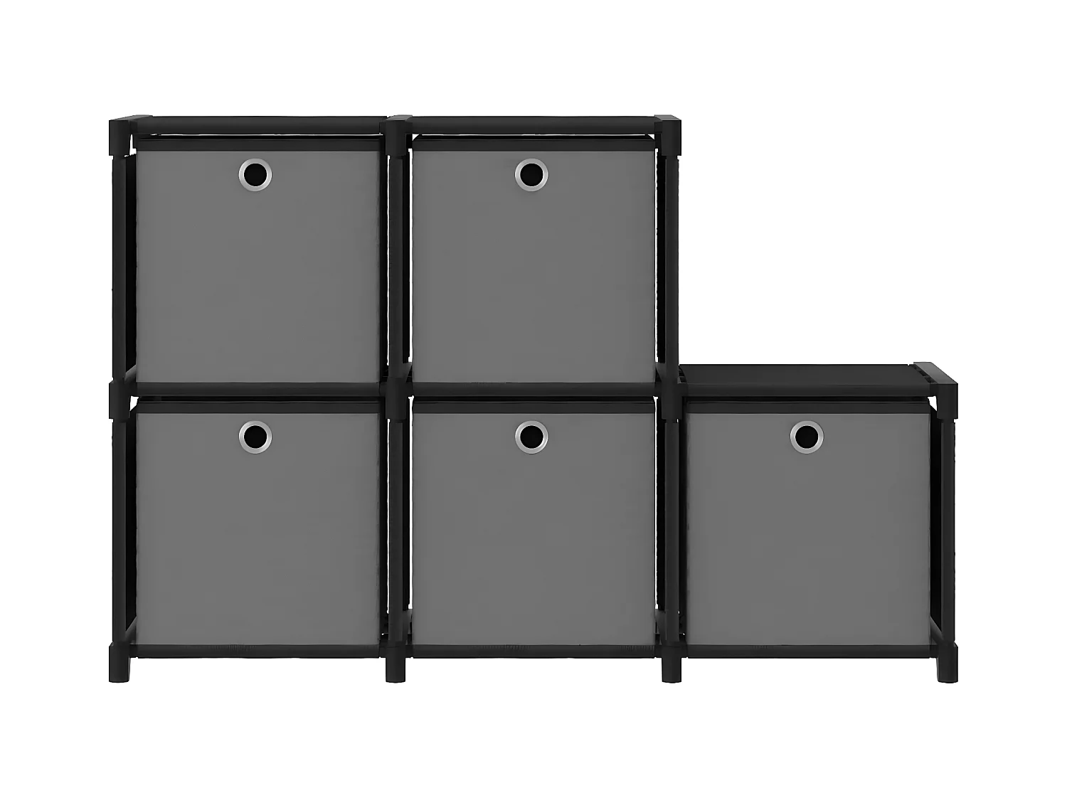 Kast met 5 vakken met boxen 103x30x72,5 cm stof zwart