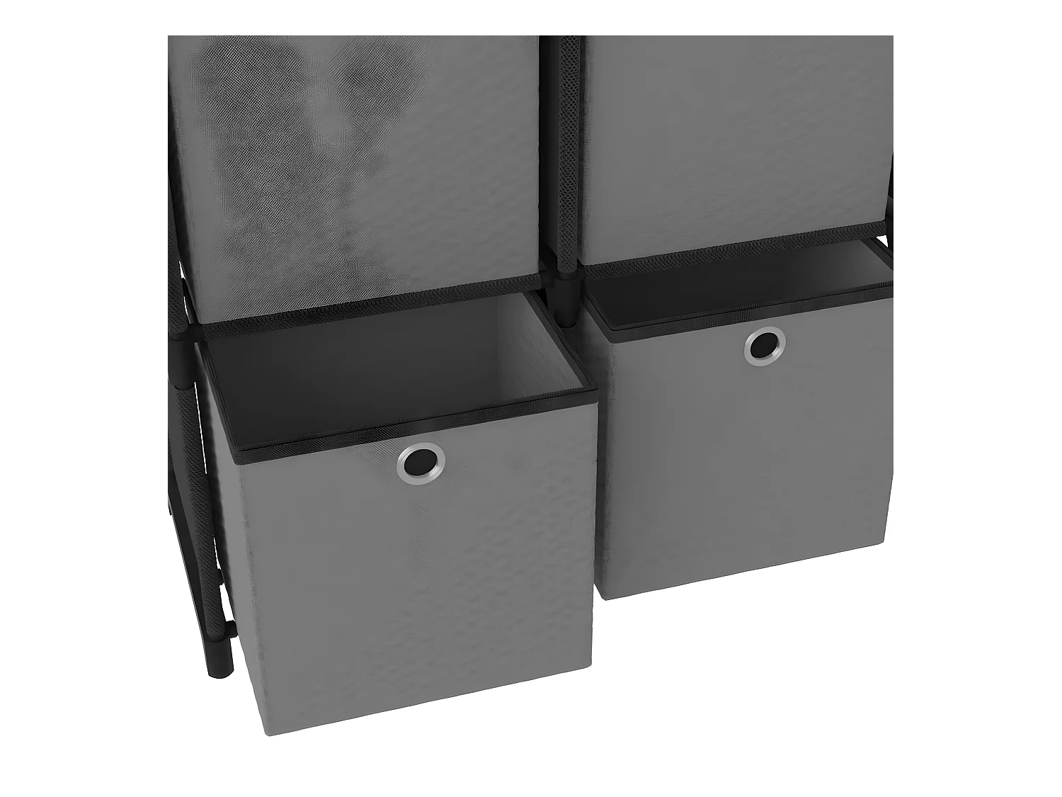 Kast met 5 vakken met boxen 103x30x72,5 cm stof zwart