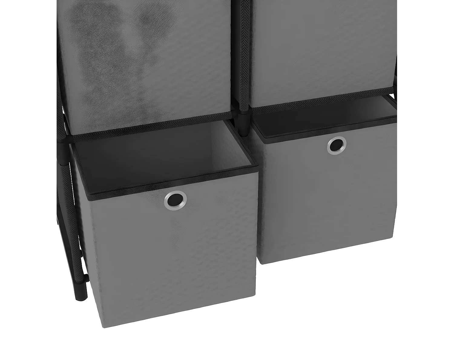 Étagère d'affichage 5 cubes et boîtes Noir 103x30x72,5 Tissu