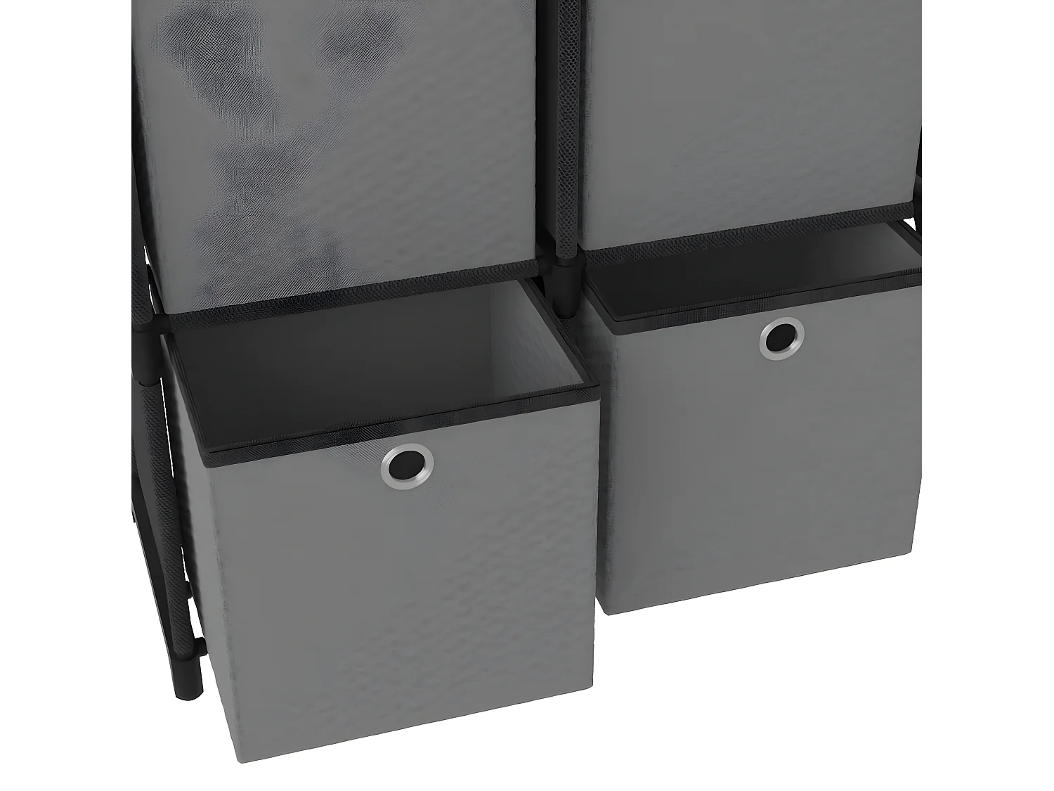 Kast met 6 vakken met boxen 103x30x72,5 cm stof zwart