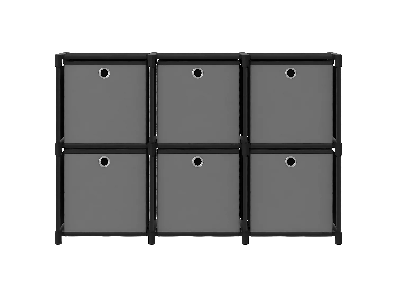 Étagère d'affichage 6 cubes et boîtes Noir 103x30x72,5 Tissu
