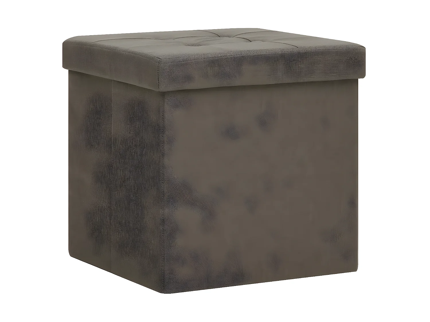 Tabourets de rangement pliables 2 pcs Marron Faux lin