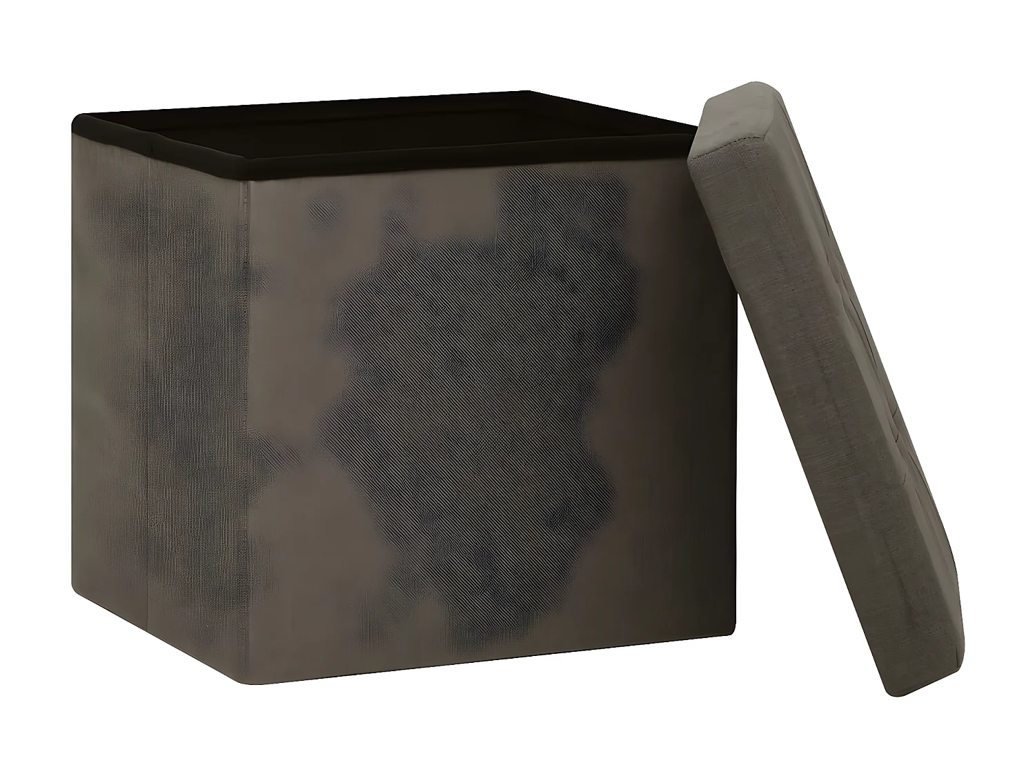 Tabourets de rangement pliables 2 pcs Marron Faux lin