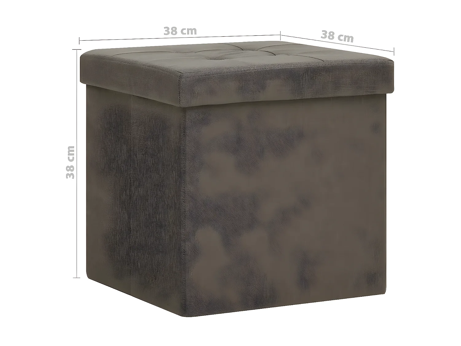 Tabourets de rangement pliables 2 pcs Marron Faux lin