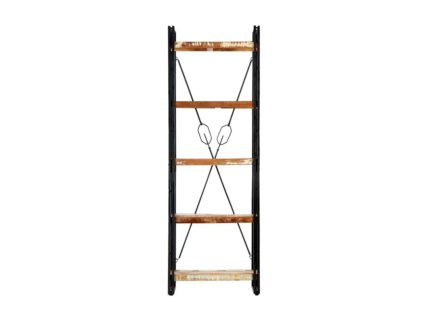 Bibliothèque 5 niveaux 60x30x180 Bois solide de récupération