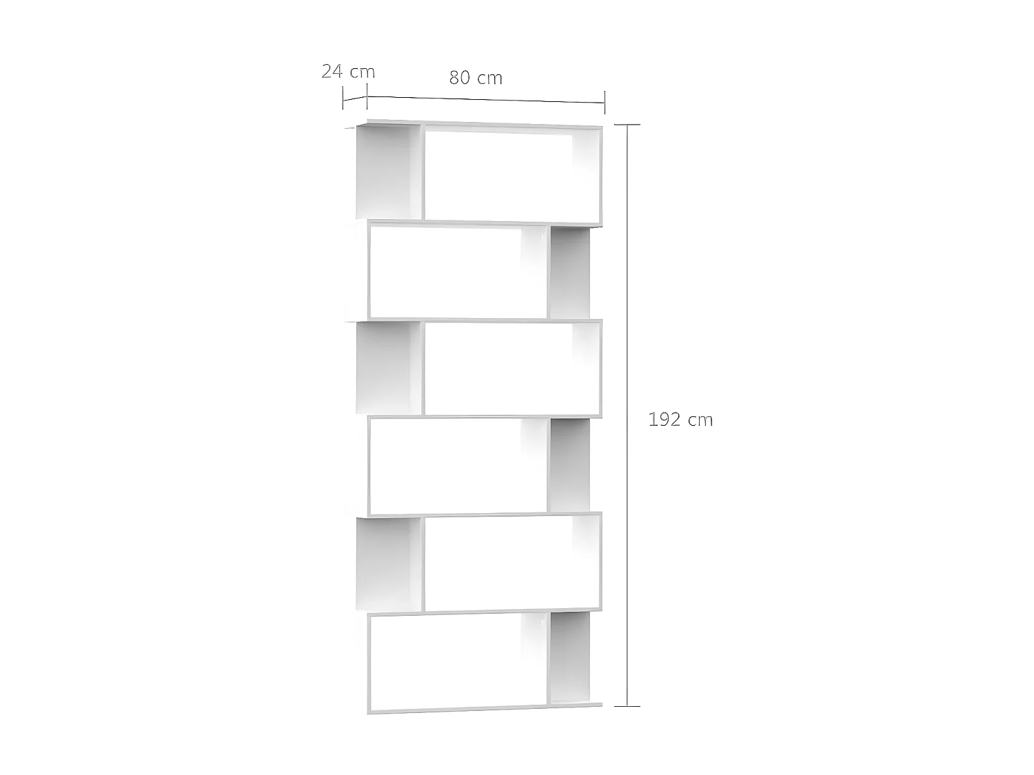 Bibliothèque-Séparateur de pièce Blanc 80x24x192