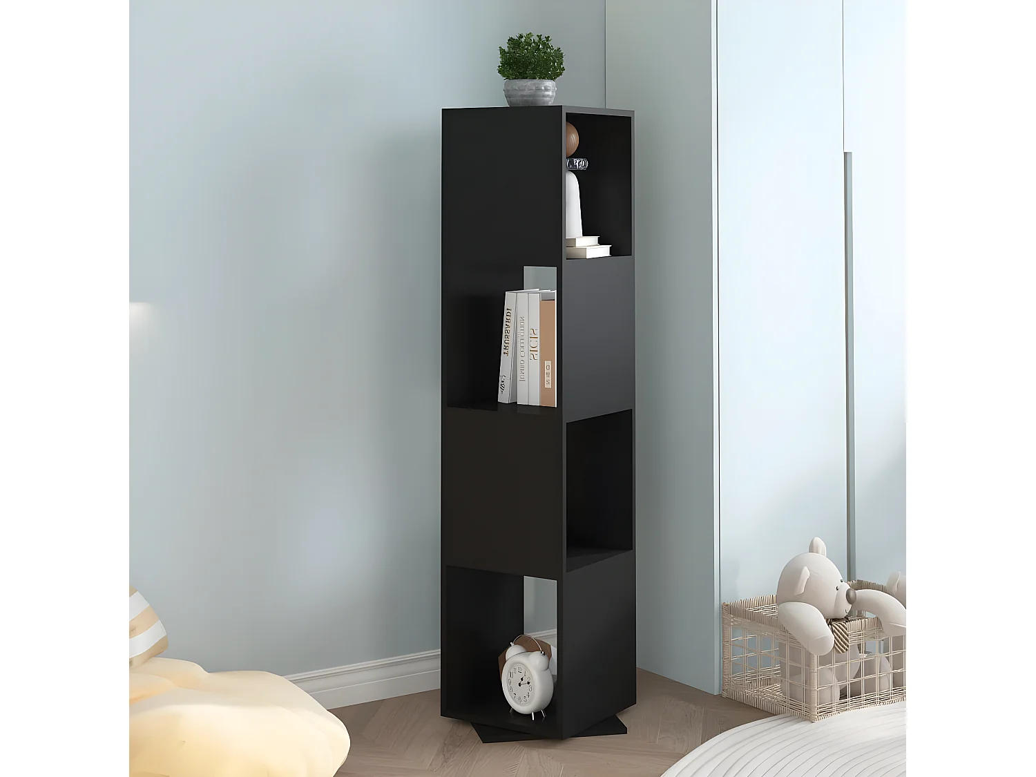 Armoire rotative Noir 34,5x34,5x147,5