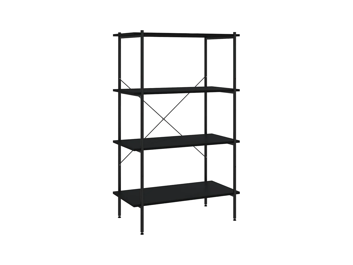 Étagère à 4 niveaux Noir 80x40x130
