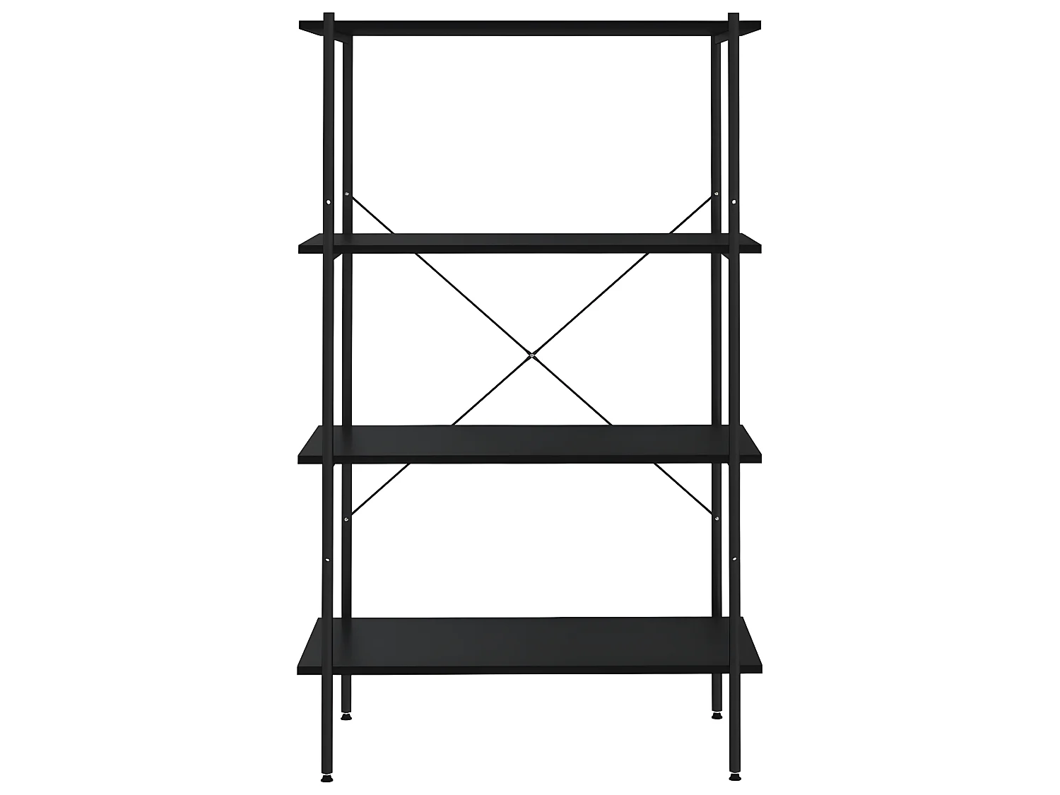 Étagère à 4 niveaux Noir 80x40x130