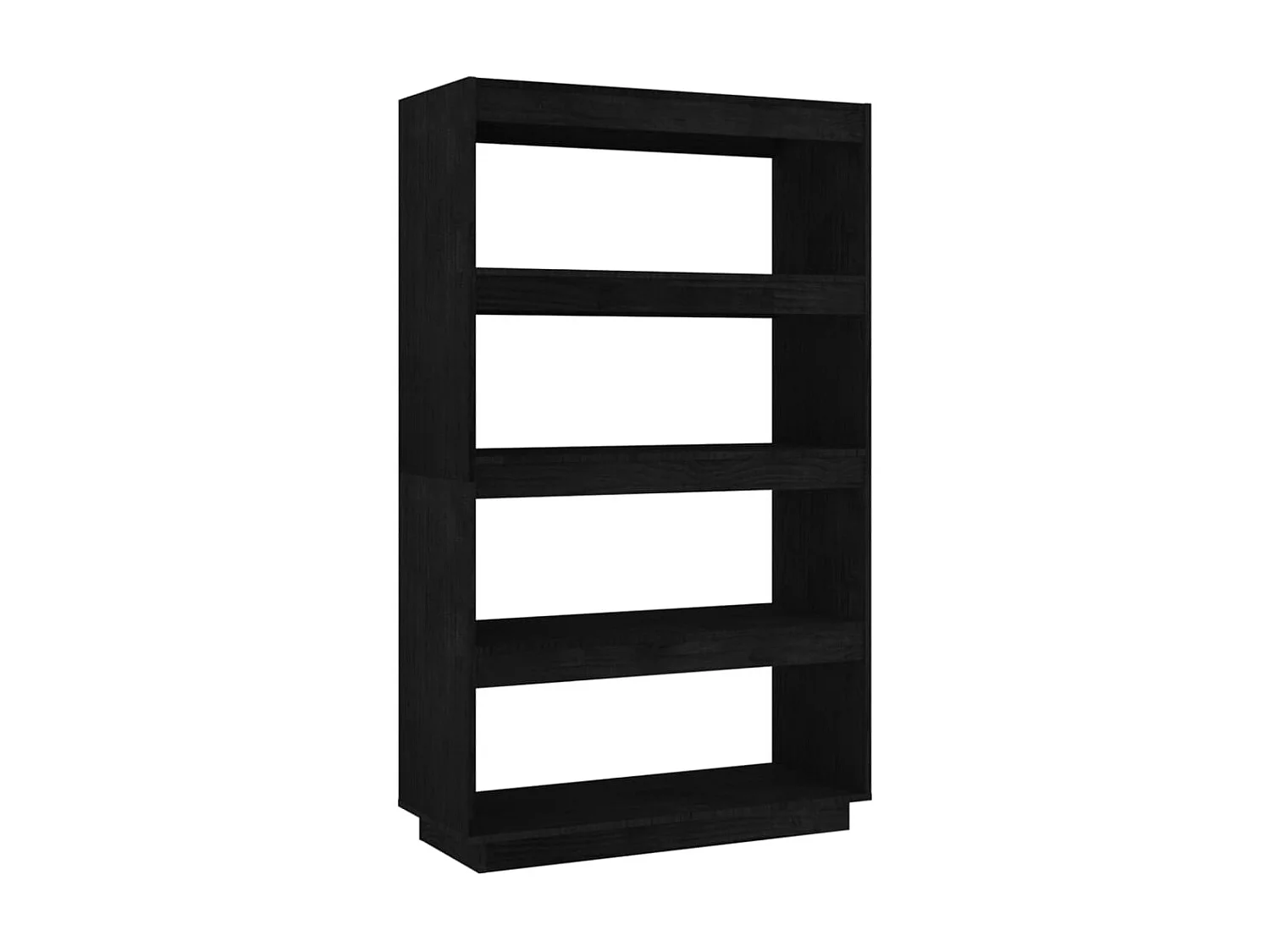 Bibliothèque-Séparateur de pièce Noir 80x35x135 Pin massif
