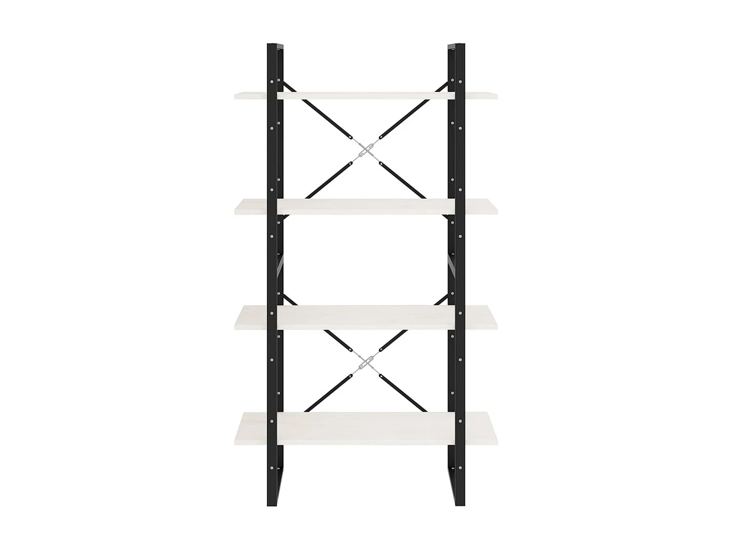 Bibliothèque à 4 niveaux Blanc 80x30x140 Bois de pin massif