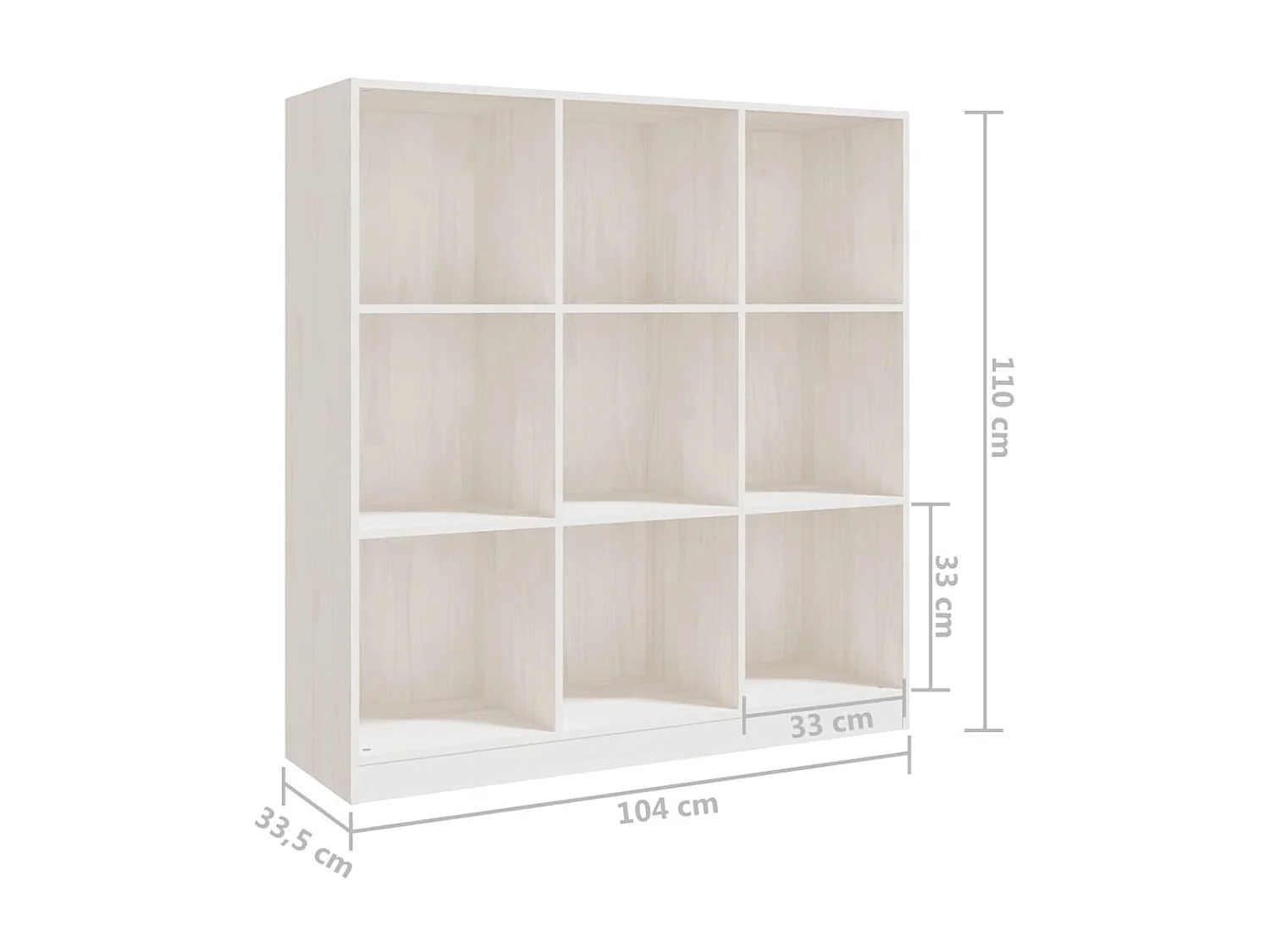 Bibliothèque-Séparateur de pièce Blanc 104x33,5x110 Pin