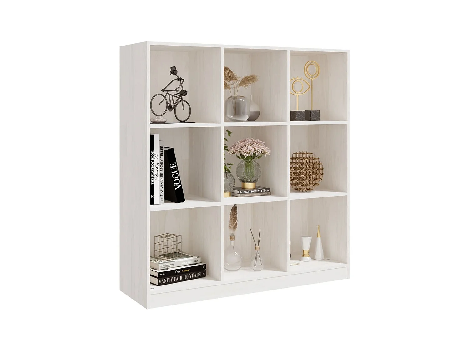 Bibliothèque-Séparateur de pièce Blanc 104x33,5x110 Pin