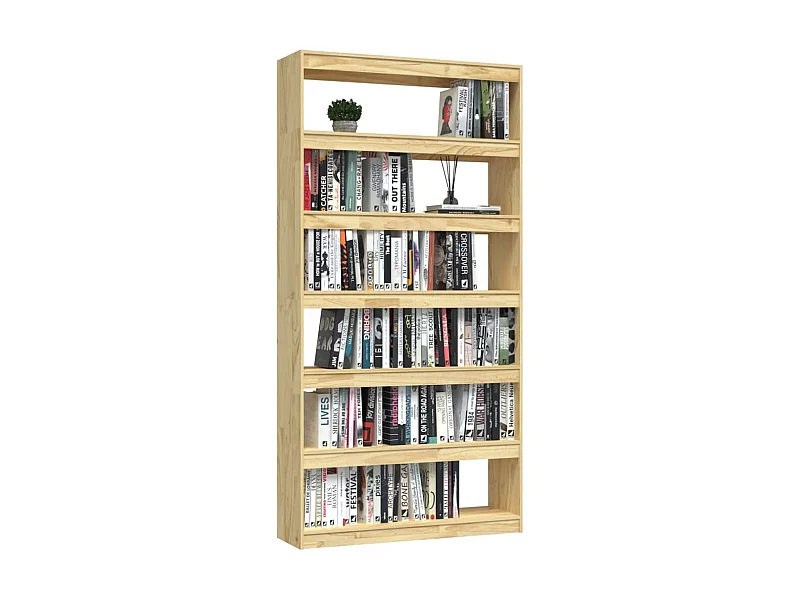 Bibliothèque-Séparateur de pièce 100x30x200 Pin massif
