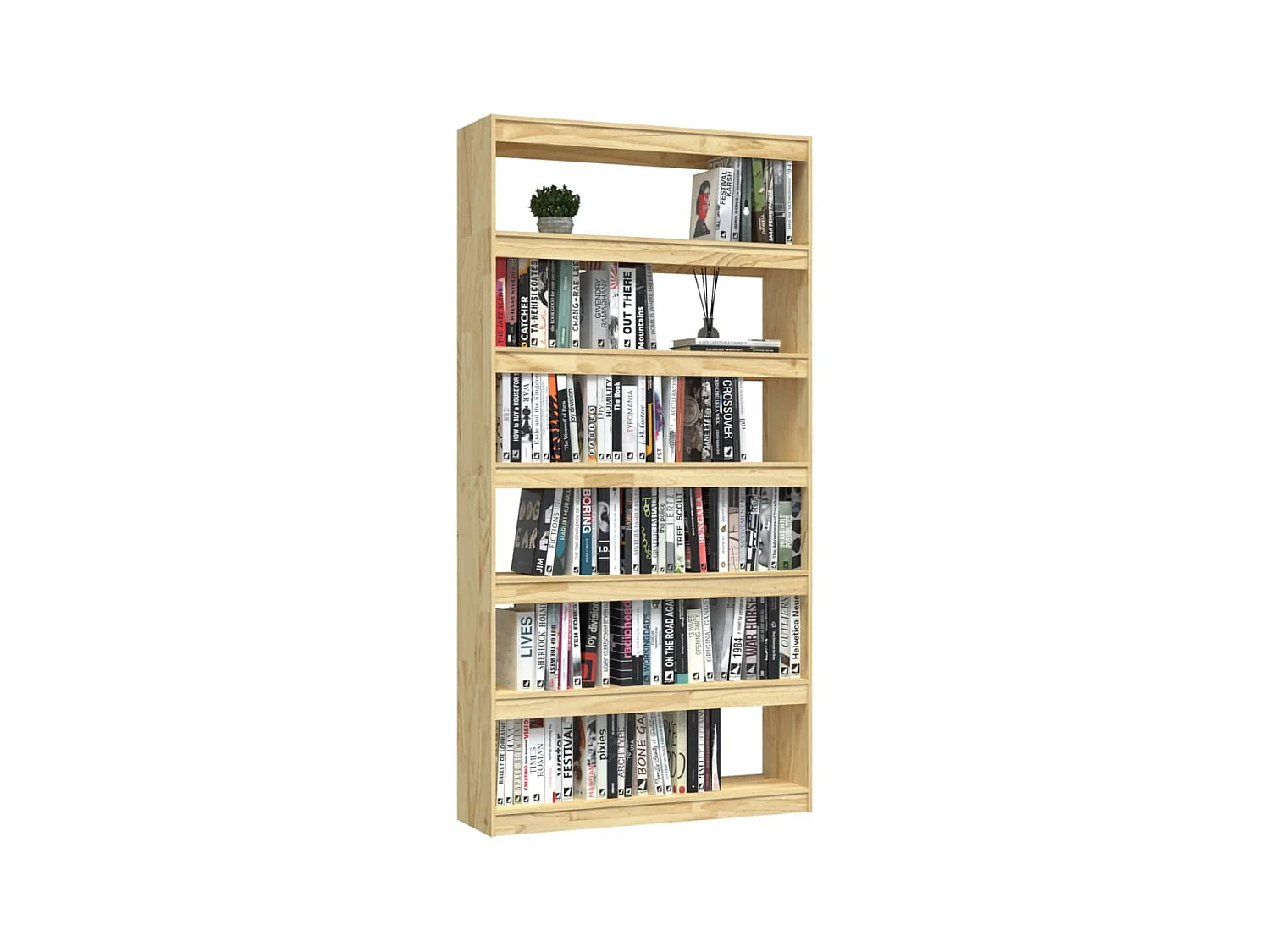 Bibliothèque-Séparateur de pièce 100x30x200 Pin massif