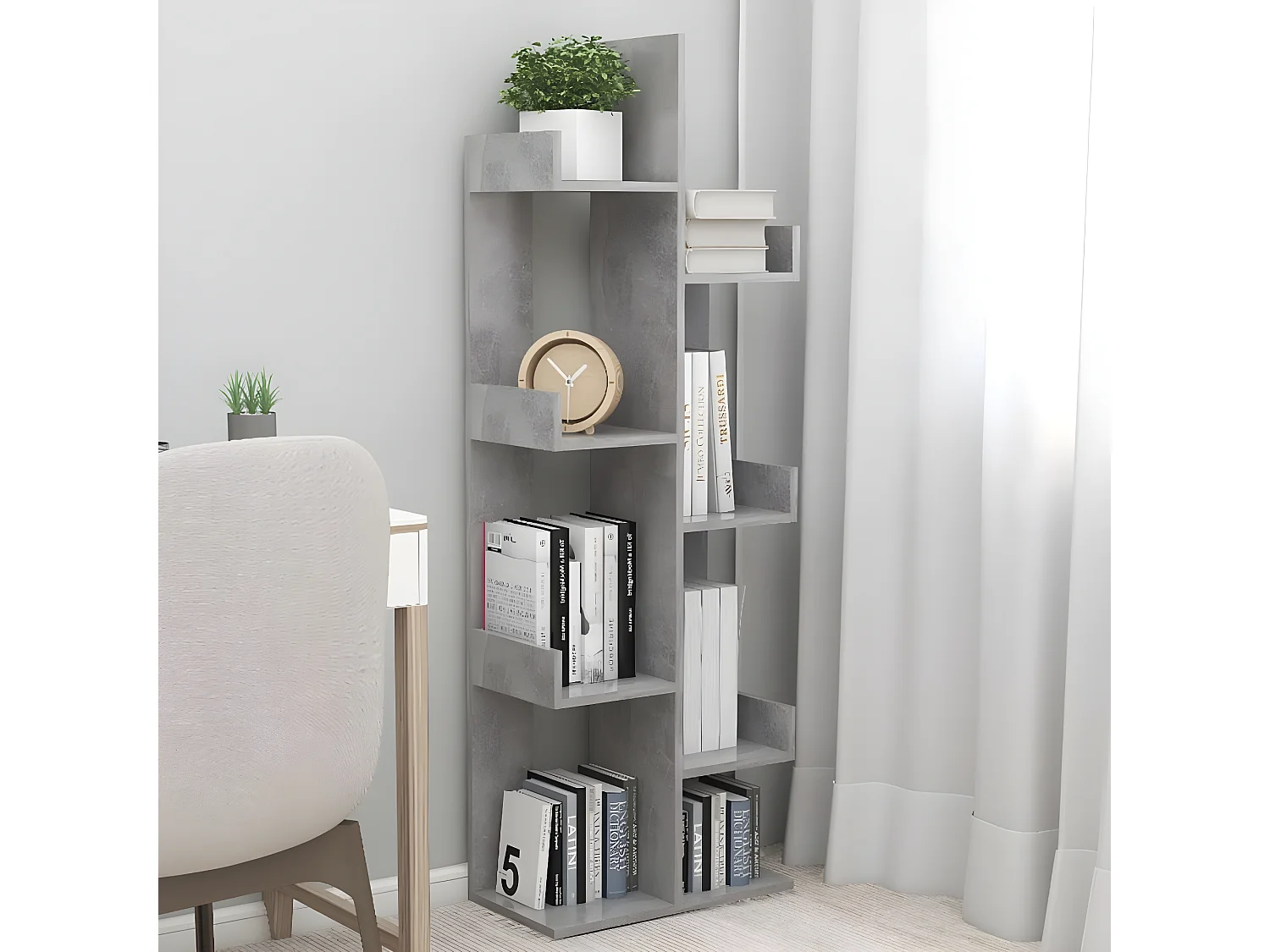 Bibliothèque Gris béton 48x25,5x140