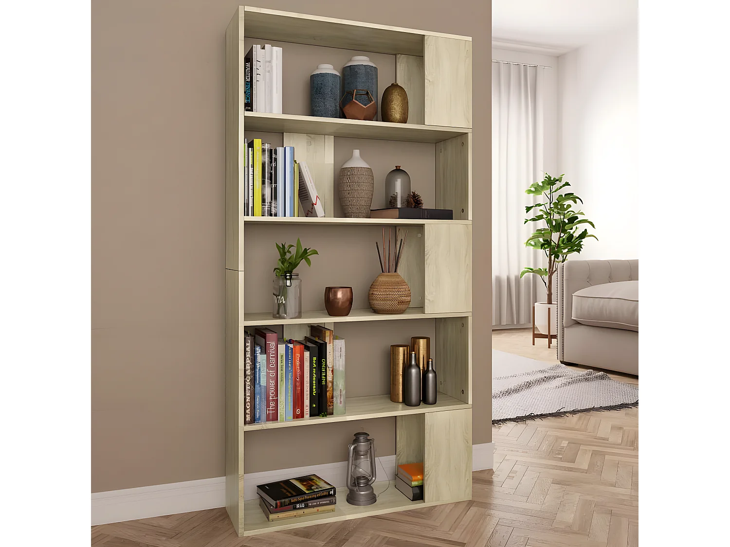 Bibliothèque-Séparateur de pièce Chêne sonoma 80x24x159