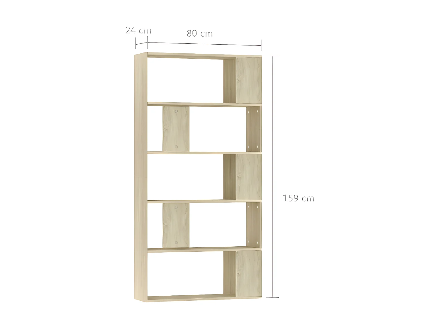 Bibliothèque-Séparateur de pièce Chêne sonoma 80x24x159