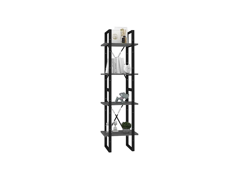 Bibliothèque à 4 niveaux Gris 40x30x140