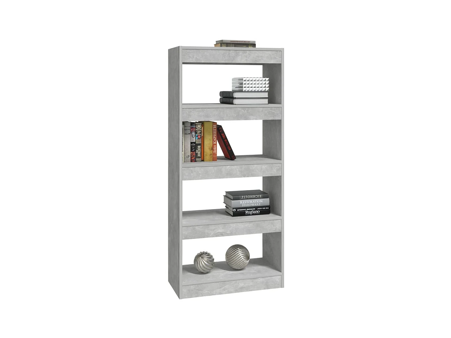 Bibliothèque-Cloison Gris béton 60x30x135 Bois d'ingénierie