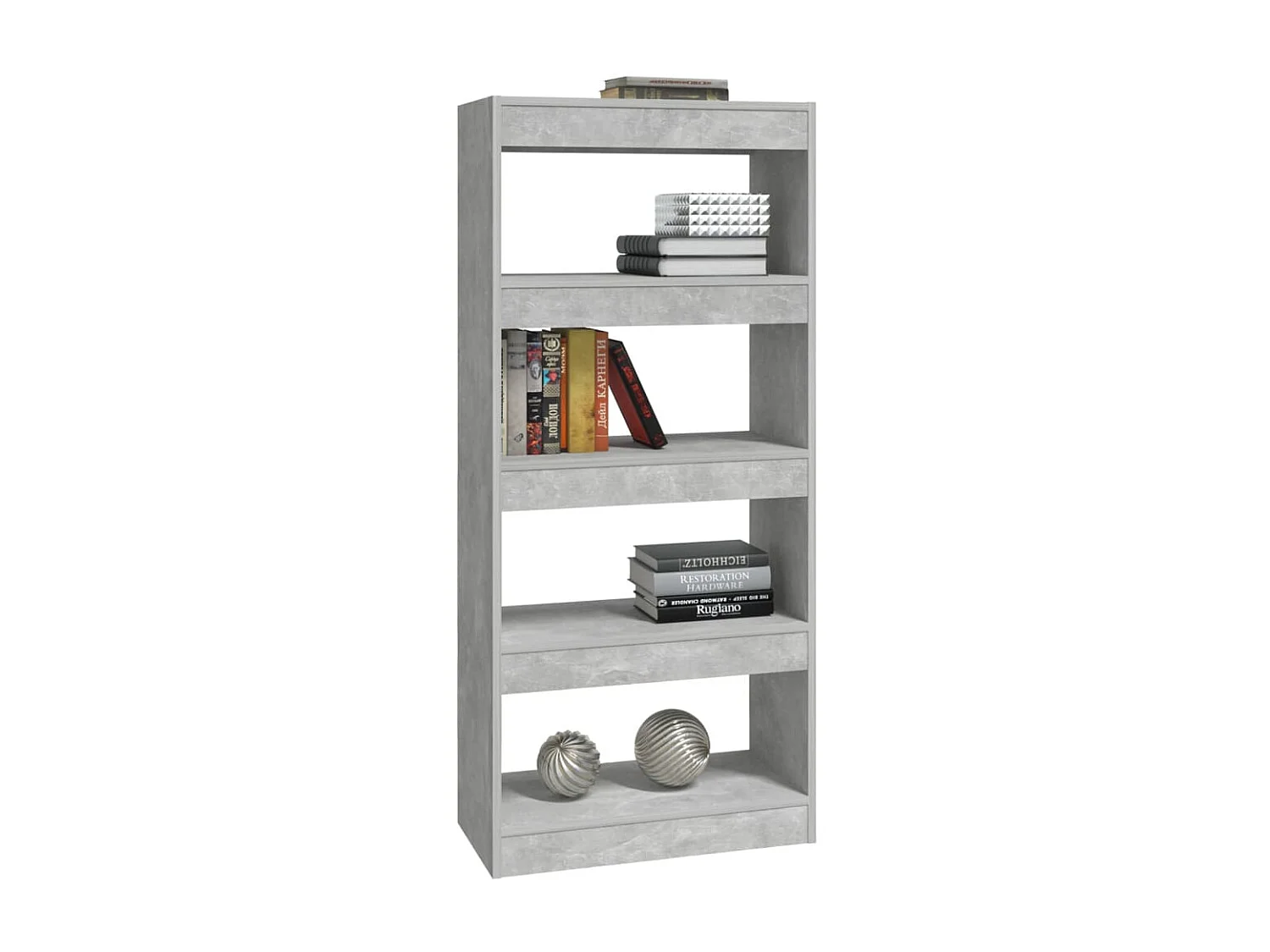 Bibliothèque-Cloison Gris béton 60x30x135 Bois d'ingénierie