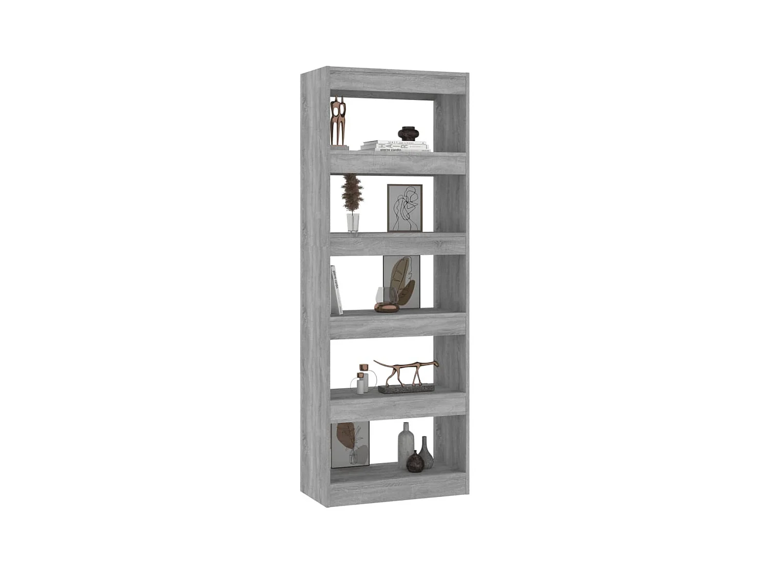 Bibliothèque-Séparateur de pièce Gris béton 60x30x166