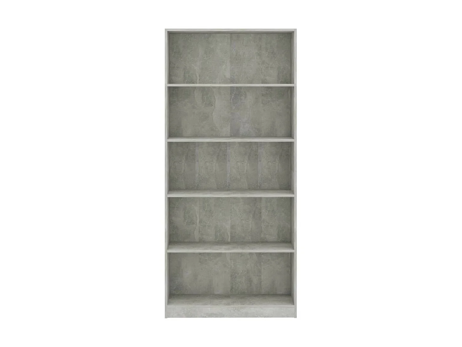 Bibliothèque à 5 niveaux Gris béton 80x24x175