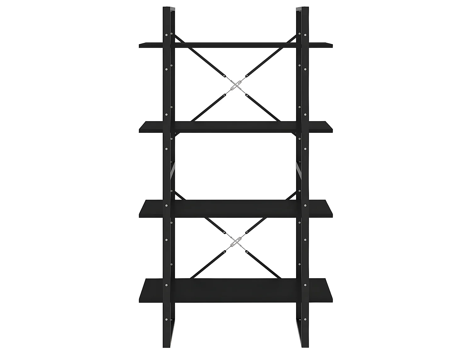 Bibliothèque à 4 niveaux Noir 80x30x140