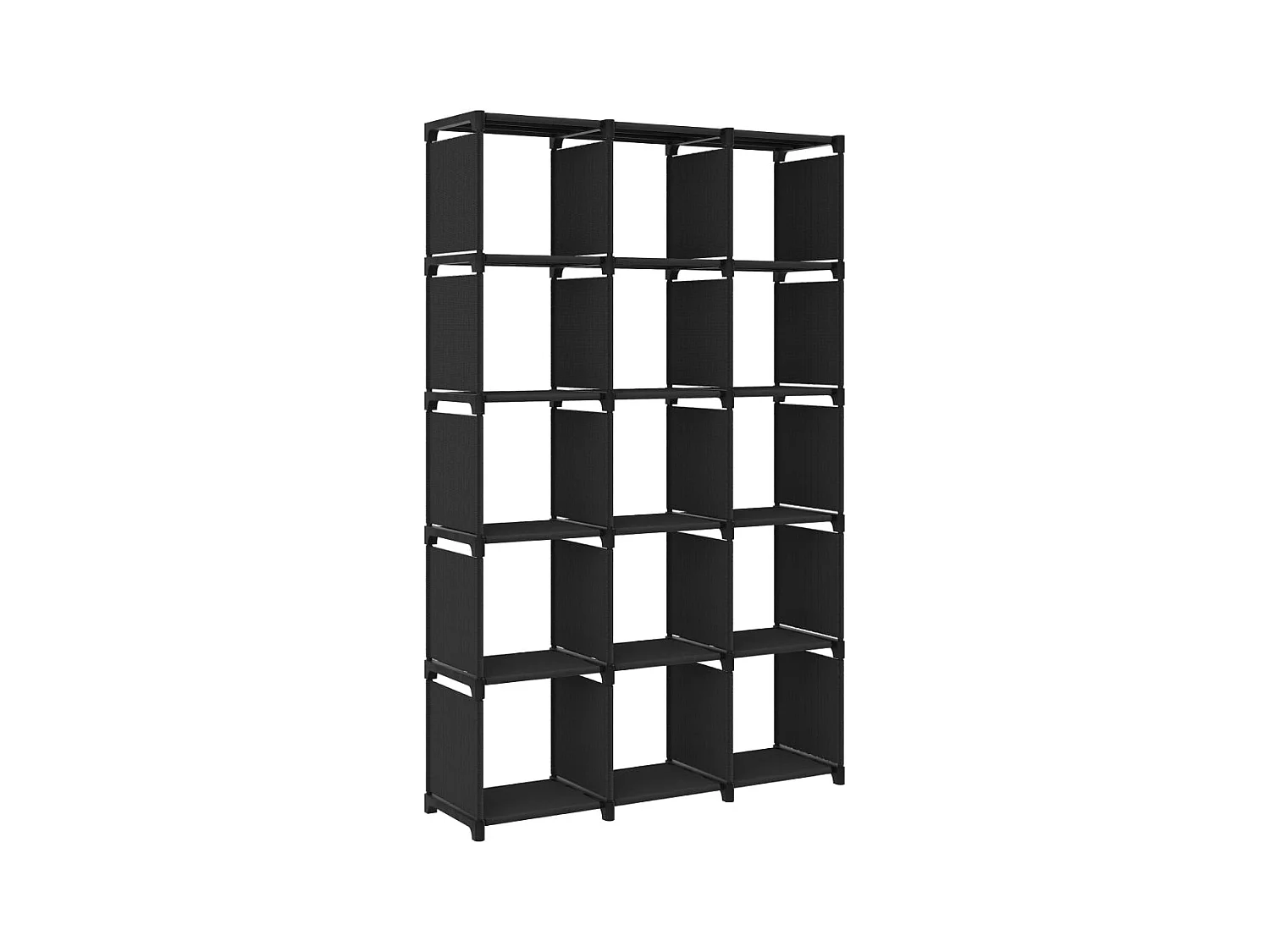 Étagère d'affichage 15 cubes Noir 103x30x175,5 Tissu