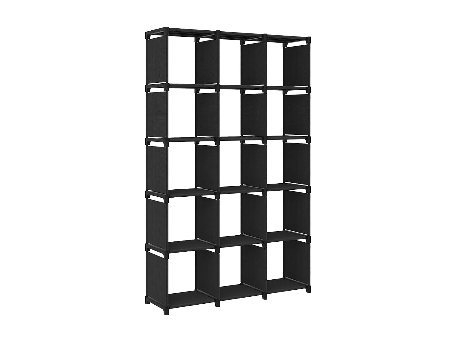 Étagère d'affichage 15 cubes Noir 103x30x175,5 Tissu