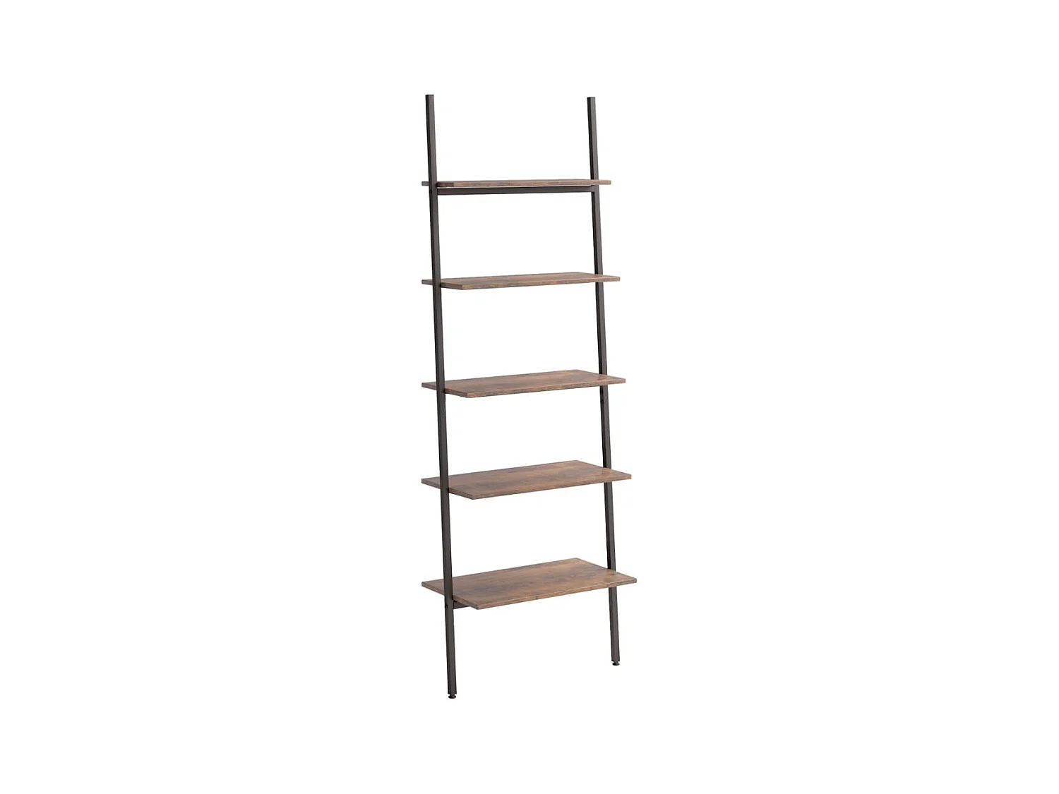 Étagère inclinée à 5 niveaux Marron foncé et noir 64x34x185,5