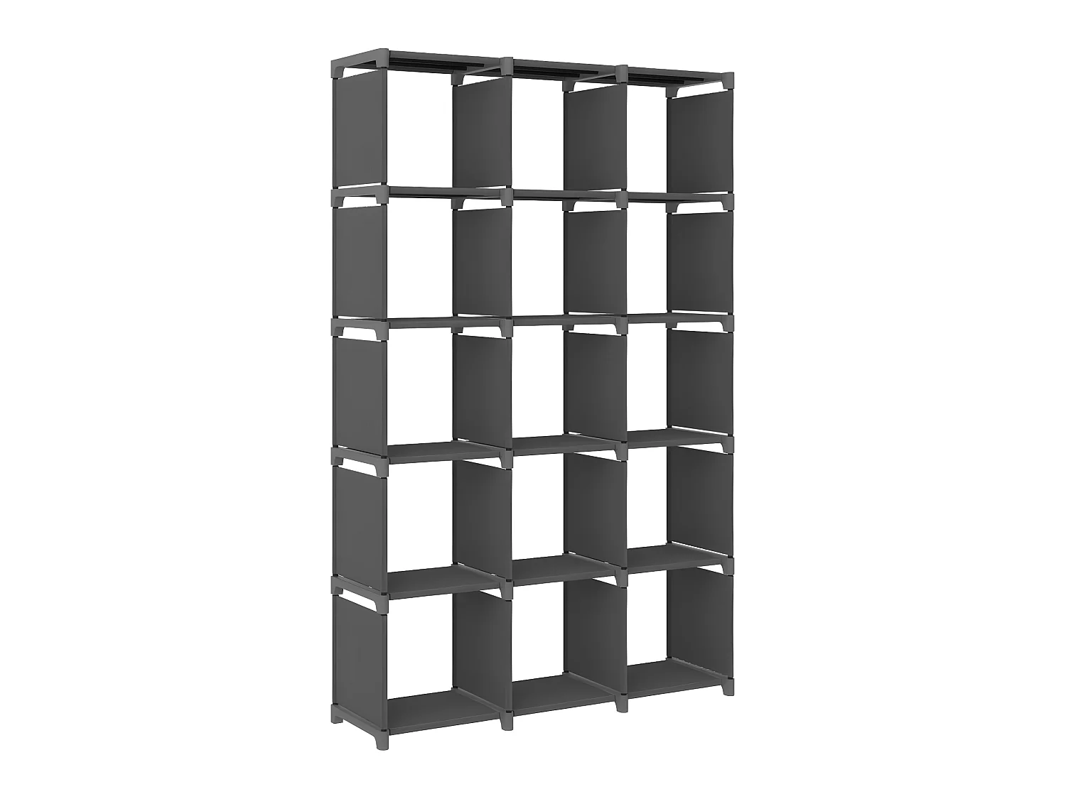 Étagère d'affichage 15 cubes Gris 103x30x175,5 Tissu
